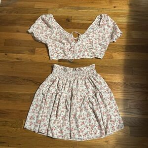 2 piece skirt and crop top